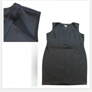 BOUTIQUE BLACK DRESS SLEEVLESS SHEER‎ MIDI SHEATH STRETCH NWOT SIZE 3X